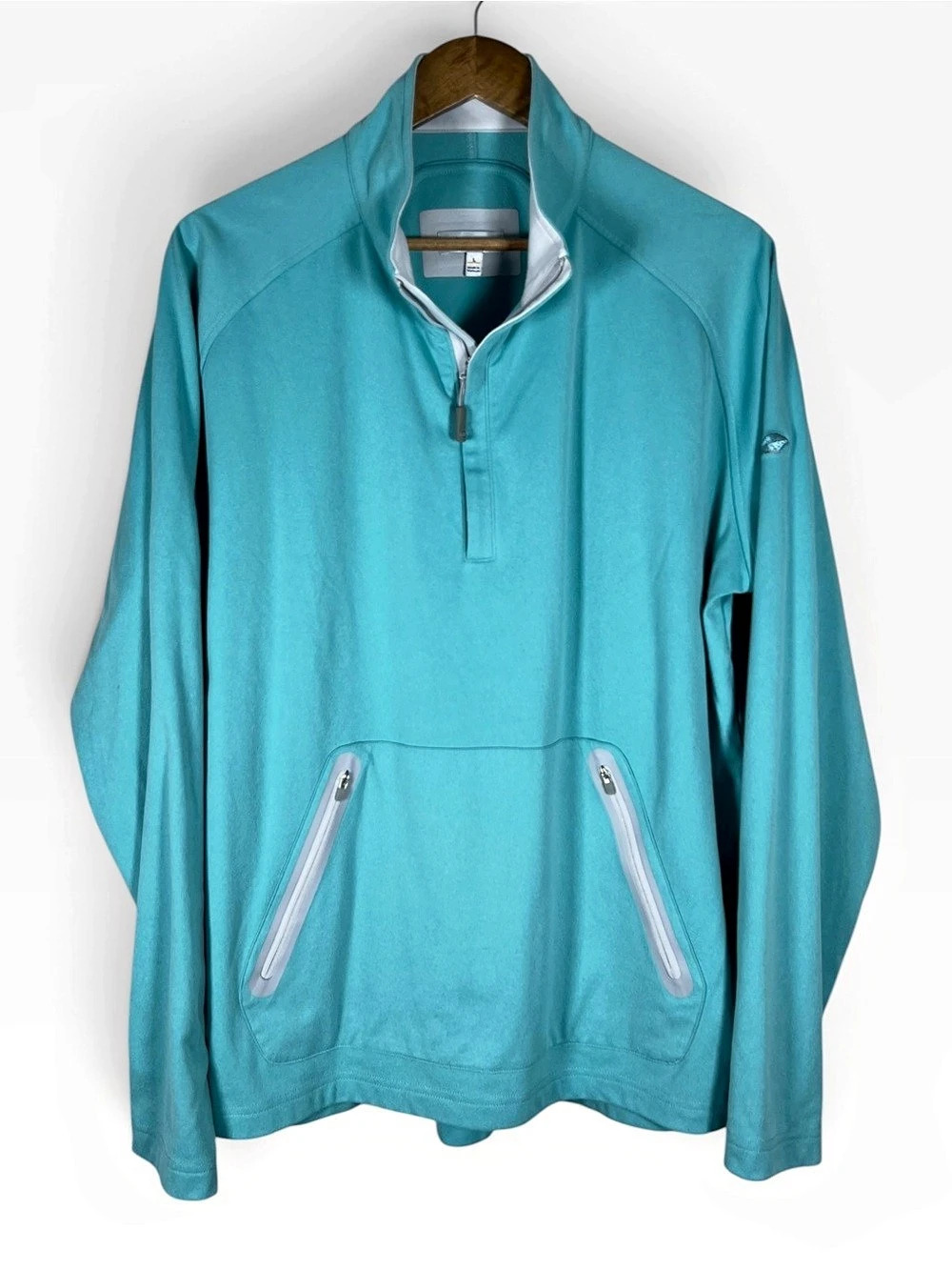 Peter Millar Mens Perth Performance 1/4 Zip Pullover Size Large Blue Golf Preppy